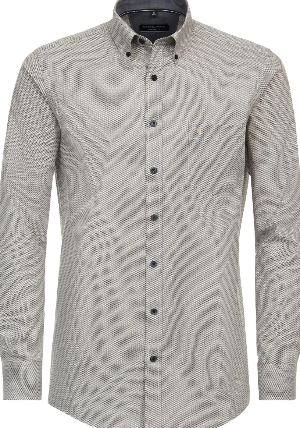 CASA MODA Sport comfort fit overhemd, popeline, geel dessin