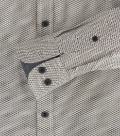 CASA MODA Sport comfort fit overhemd, popeline, geel dessin