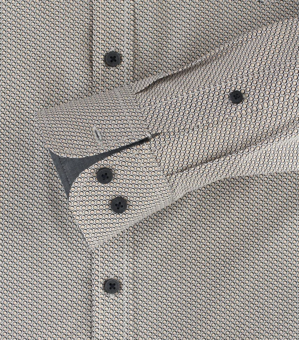 CASA MODA Sport comfort fit overhemd, popeline, geel dessin