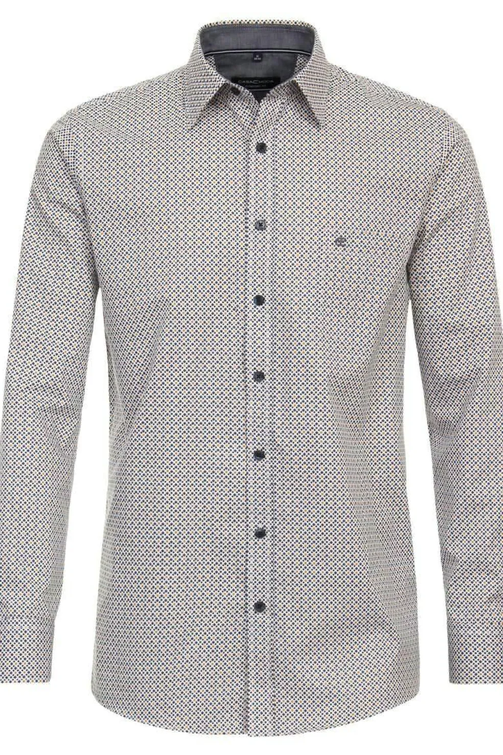 CASA MODA Sport comfort fit overhemd, popeline, geel dessin