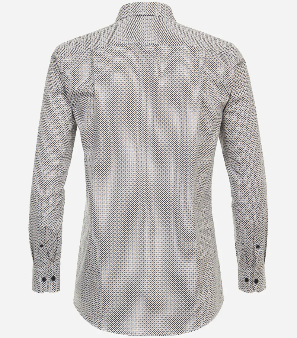 CASA MODA Sport comfort fit overhemd, popeline, geel dessin