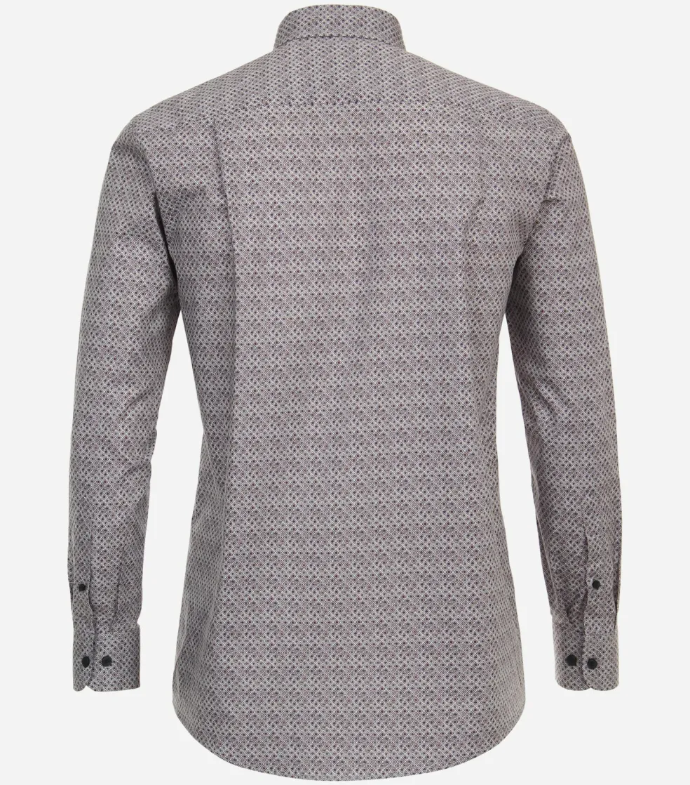 CASA MODA Sport comfort fit overhemd, popeline, rood dessin