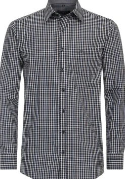 CASA MODA Sport comfort fit overhemd, chambray, blauw geruit