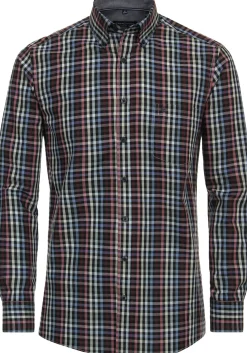 CASA MODA Sport comfort fit overhemd, dobby, rood geruit