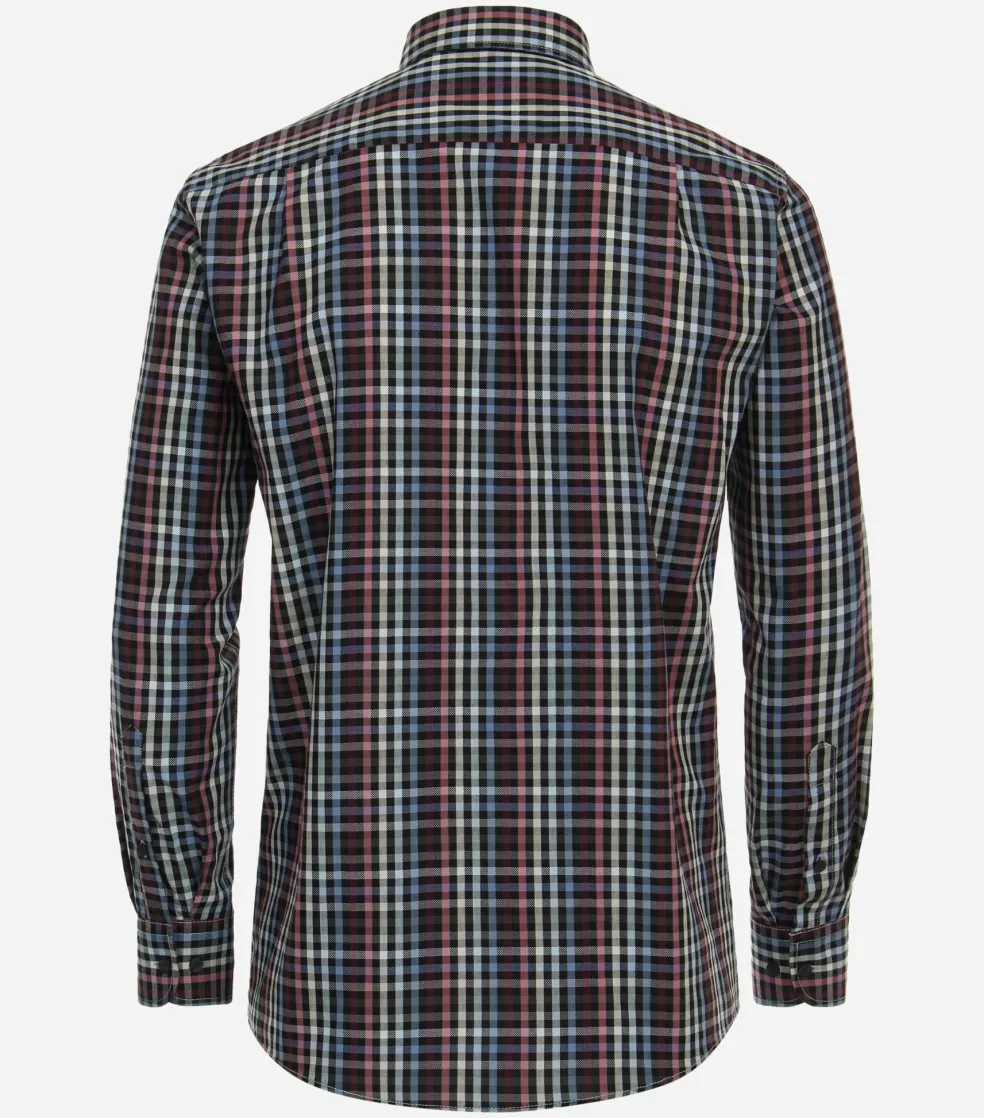 CASA MODA Sport comfort fit overhemd, dobby, rood geruit