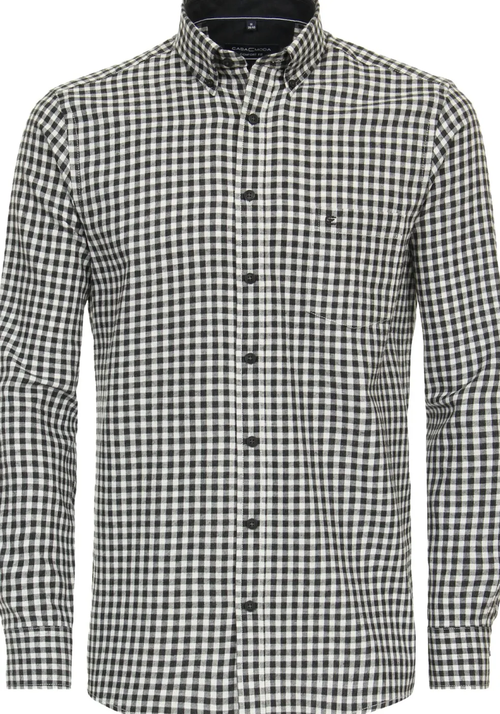 CASA MODA Sport comfort fit overhemd, flanel, antraciet geruit