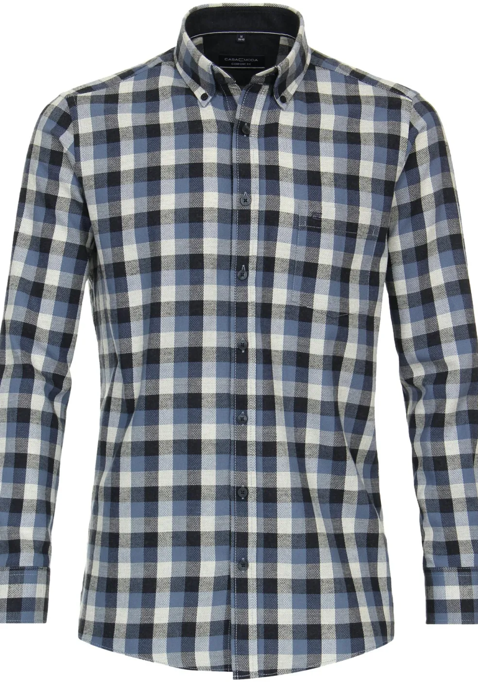 CASA MODA Sport comfort fit overhemd, flanel, blauw geruit