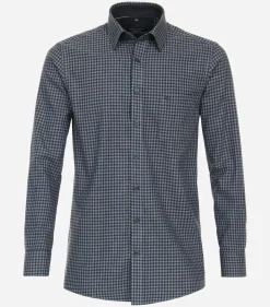 CASA MODA Sport comfort fit overhemd, flanel, blauw geruit