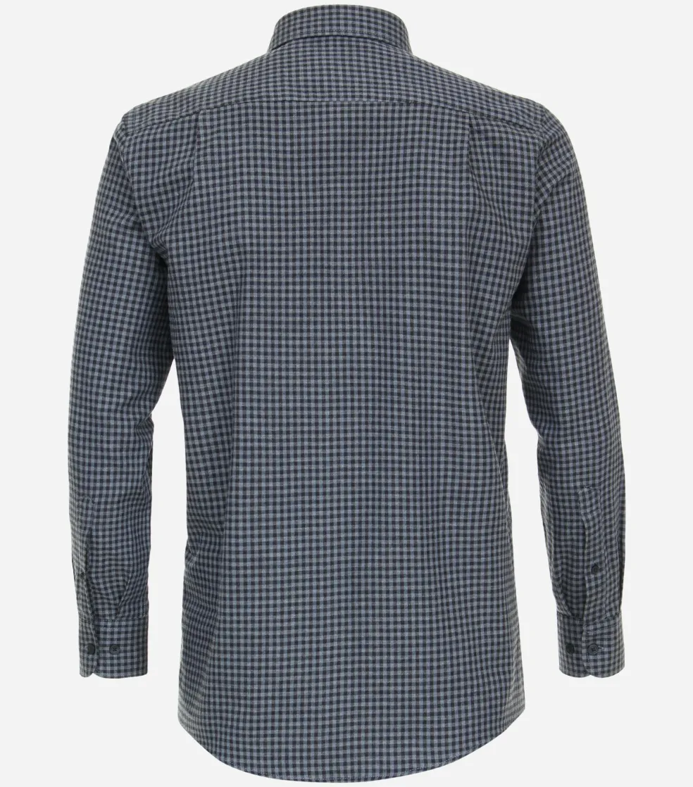 CASA MODA Sport comfort fit overhemd, flanel, blauw geruit