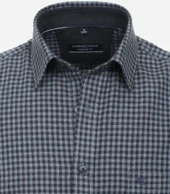CASA MODA Sport comfort fit overhemd, flanel, blauw geruit