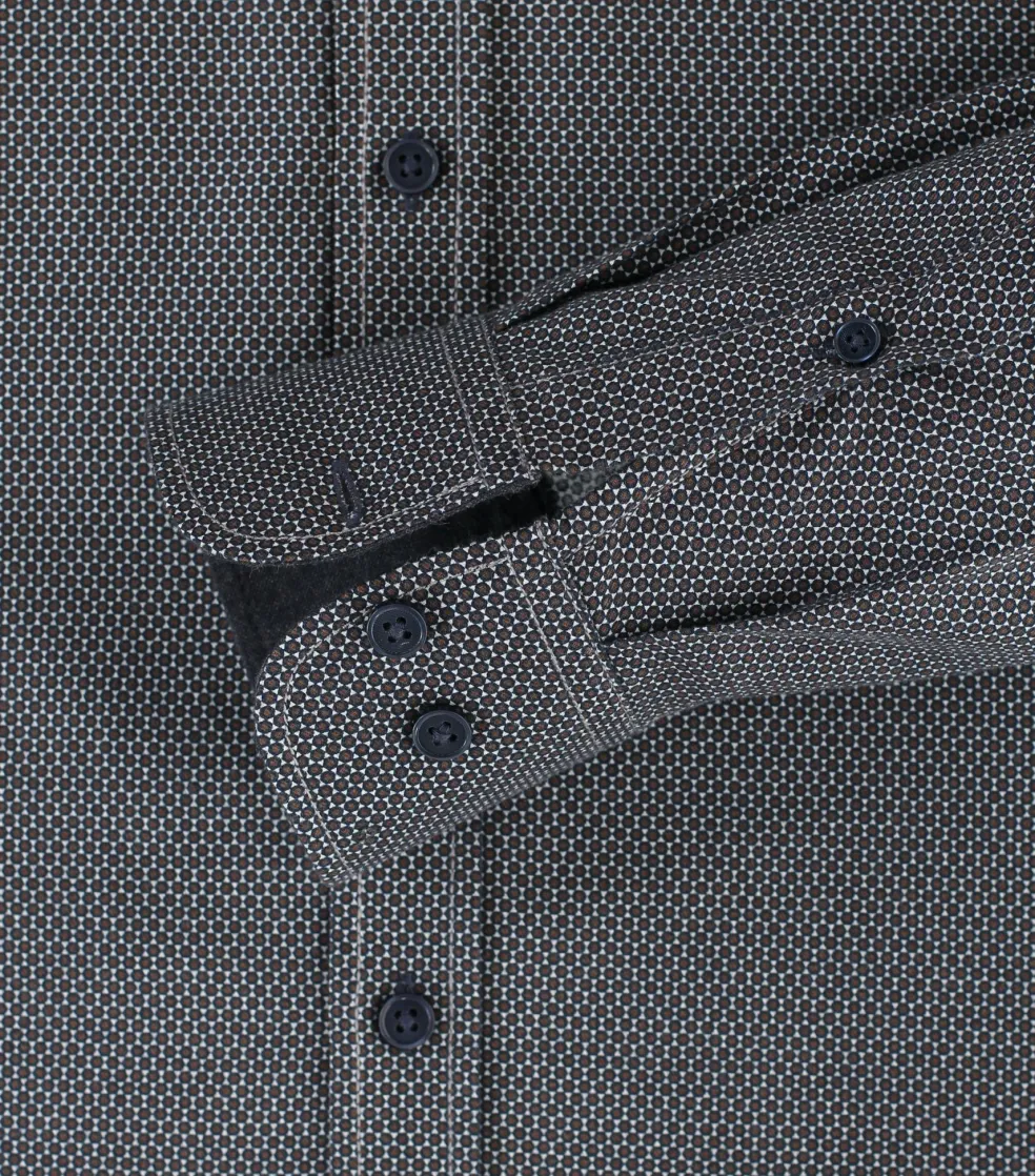 CASA MODA Sport comfort fit overhemd, flanel, bruin dessin