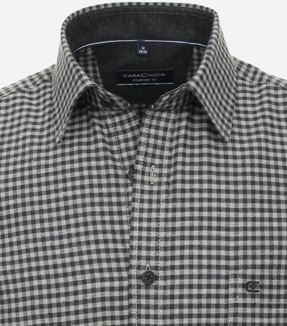 CASA MODA Sport comfort fit overhemd, flanel, groen geruit