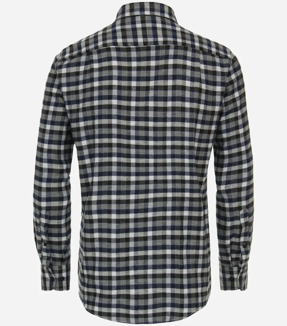 CASA MODA Sport comfort fit overhemd, flanel, groen geruit