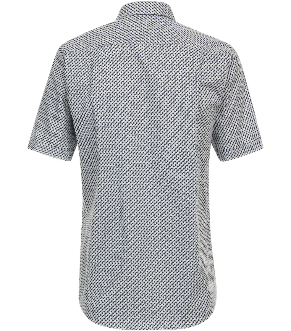 CASA MODA Sport comfort fit overhemd, korte mouw, popeline, blauw dessin