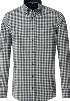 CASA MODA Sport comfort fit overhemd, flanel, blauw met wit en groen geruit
