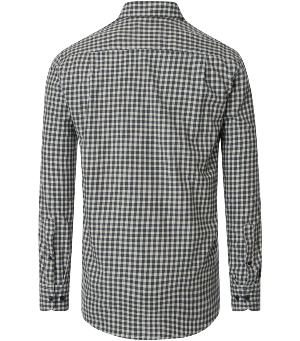CASA MODA Sport comfort fit overhemd, flanel, blauw met wit en groen geruit