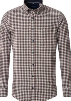 CASA MODA Sport comfort fit overhemd, flanel, bruin geruit