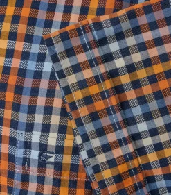 CASA MODA Sport comfort fit overhemd, korte mouw, dobby, oranje geruit