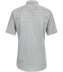 CASA MODA Sport comfort fit overhemd, korte mouw, popeline, blauw dessin
