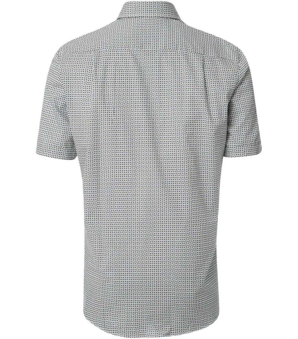 CASA MODA Sport comfort fit overhemd, korte mouw, popeline, blauw dessin