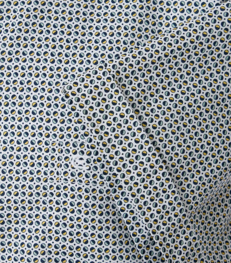 CASA MODA Sport comfort fit overhemd, korte mouw, popeline, blauw dessin