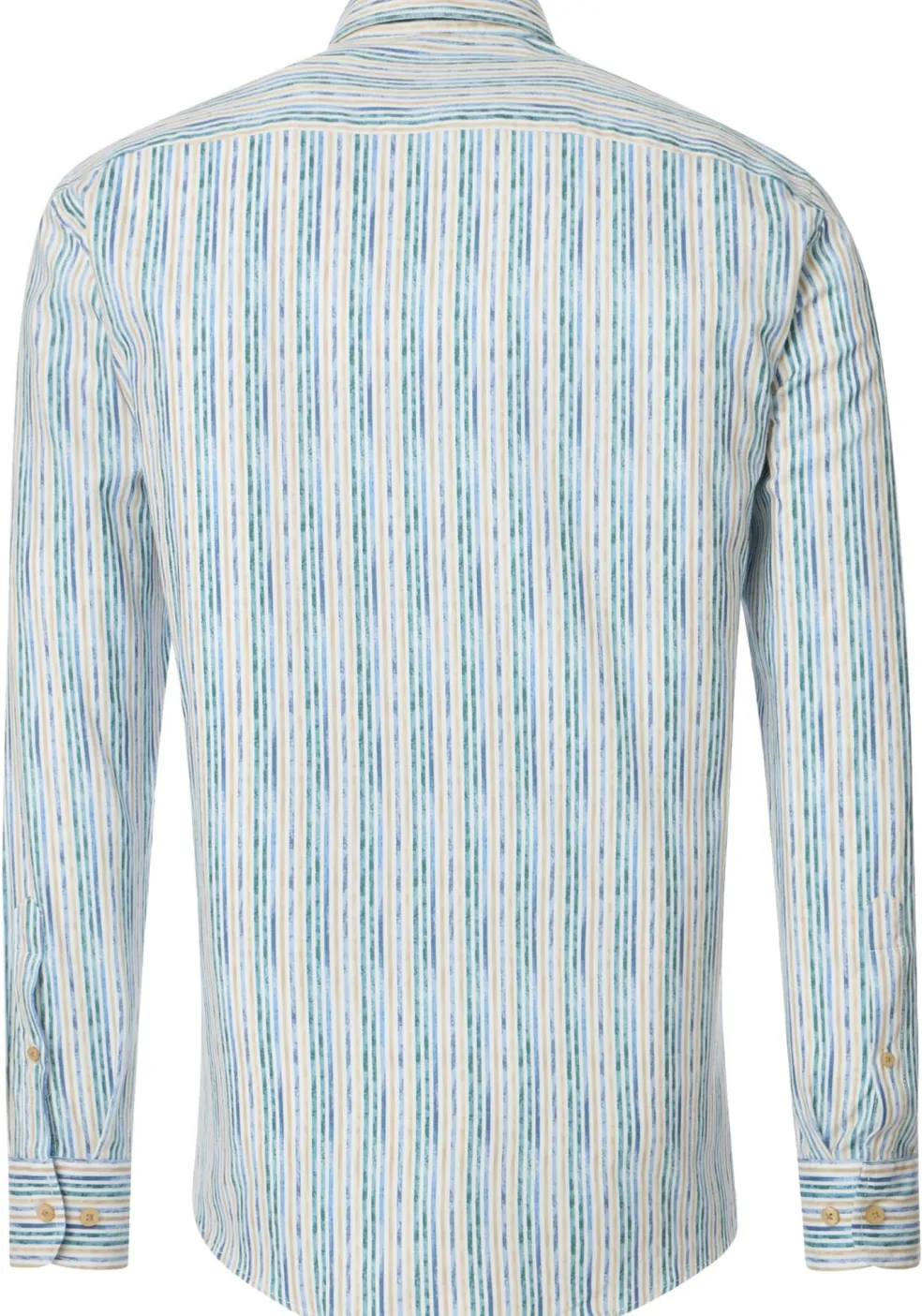 CASA MODA Sport comfort fit overhemd, popeline, blauw, groen en wit gestreept