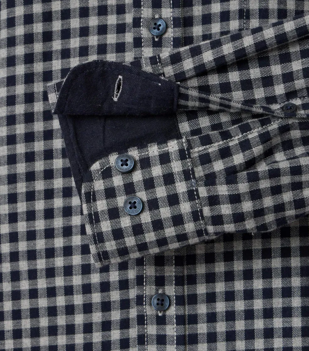 CASA MODA Sport comfort fit overhemd, flanel, blauw met grijs geruit
