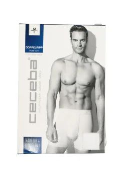 Ceceba heren boxer met gulp (1-pack), dubbelrib, wit