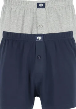 Ceceba heren boxershorts wijd (2-pack), grijs en blauw