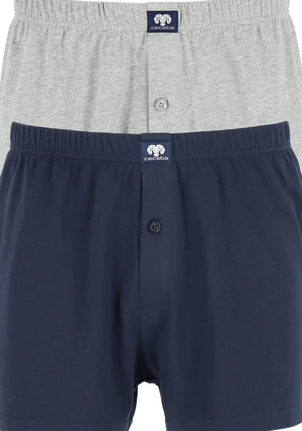 Ceceba heren boxershorts wijd (2-pack), grijs en blauw