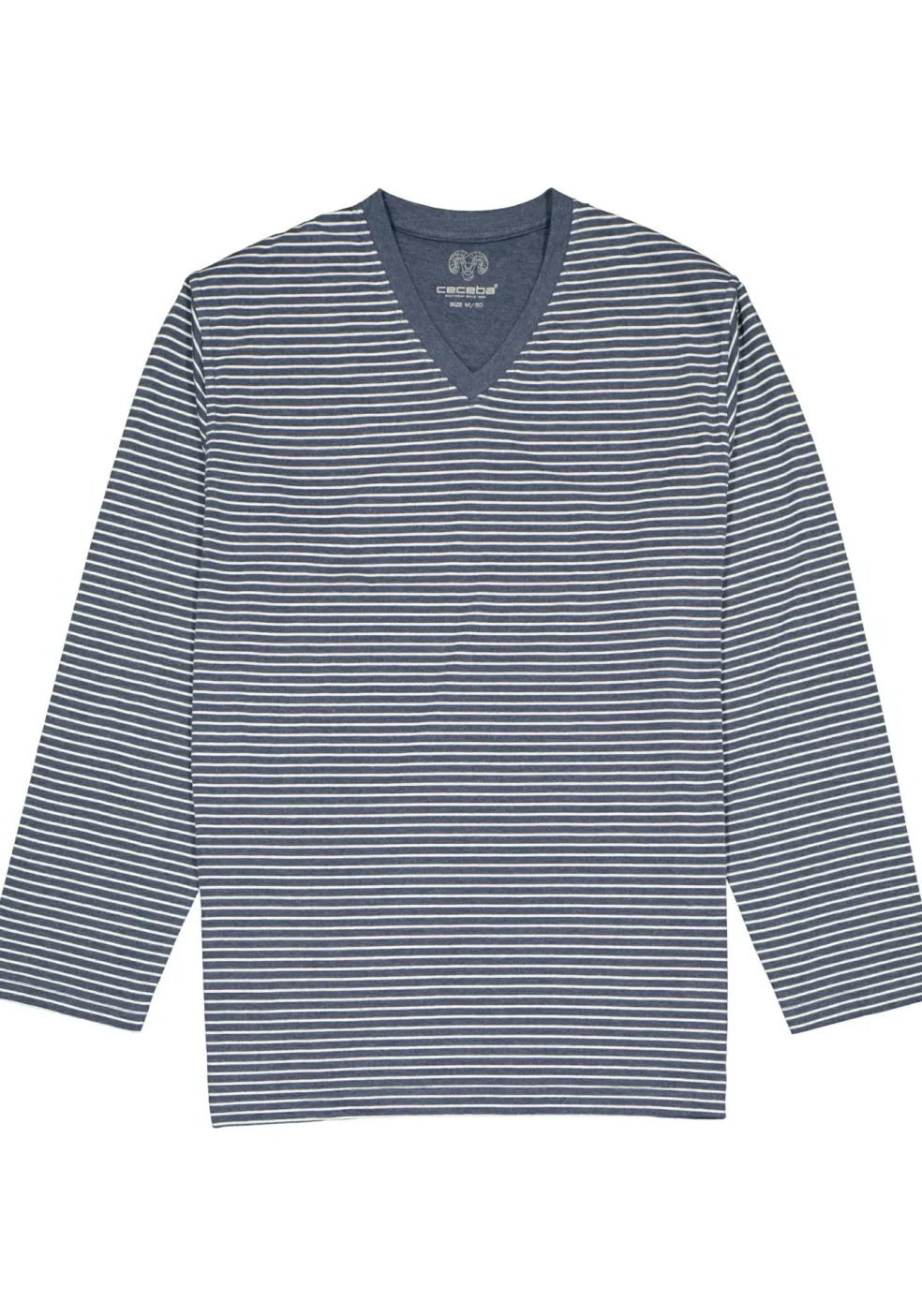 Ceceba heren pyjama, blauw met wit gestreept