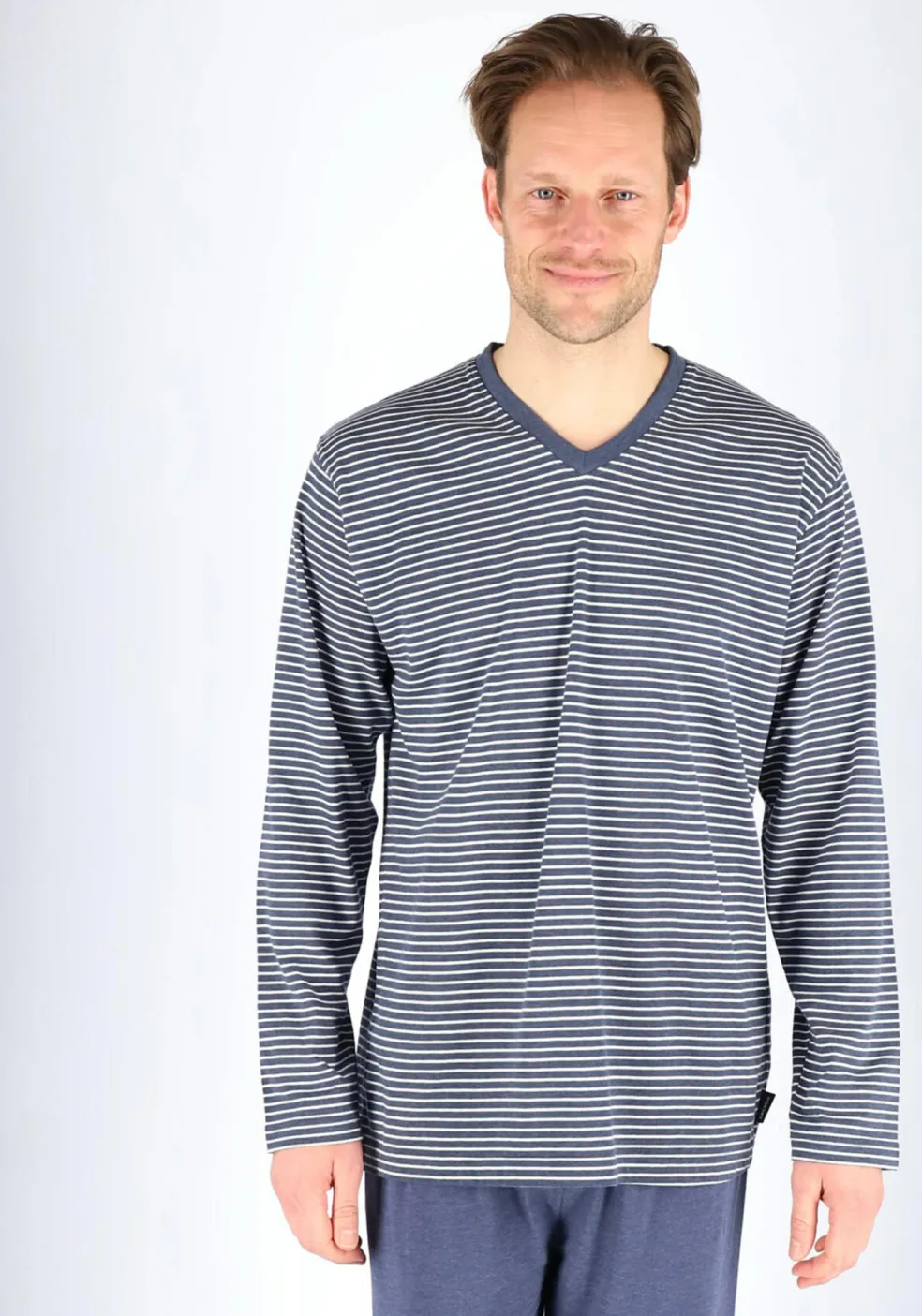 Ceceba heren pyjama, blauw met wit gestreept