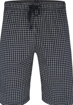 Ceceba heren pyjamabroek kort, donkerblauw met wit geruit