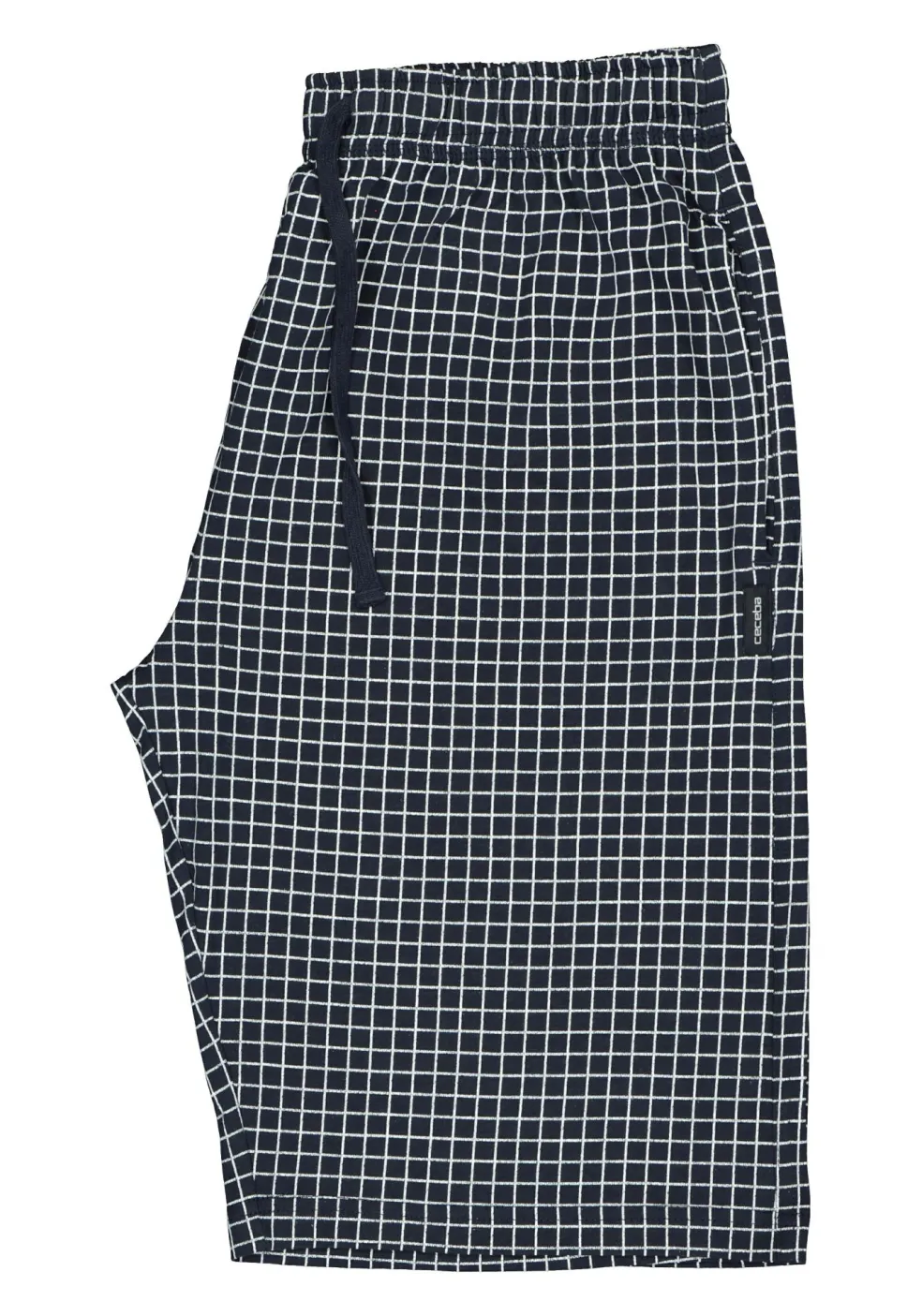 Ceceba heren pyjamabroek kort, donkerblauw met wit geruit