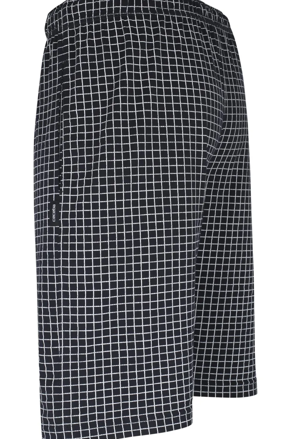 Ceceba heren pyjamabroek kort, donkerblauw met wit geruit