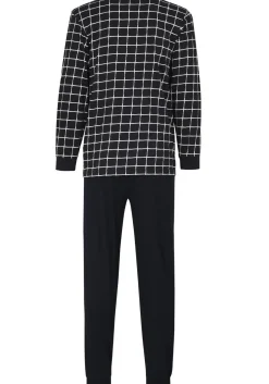 Ceceba heren pyjama, donkerblauw met wit geruit