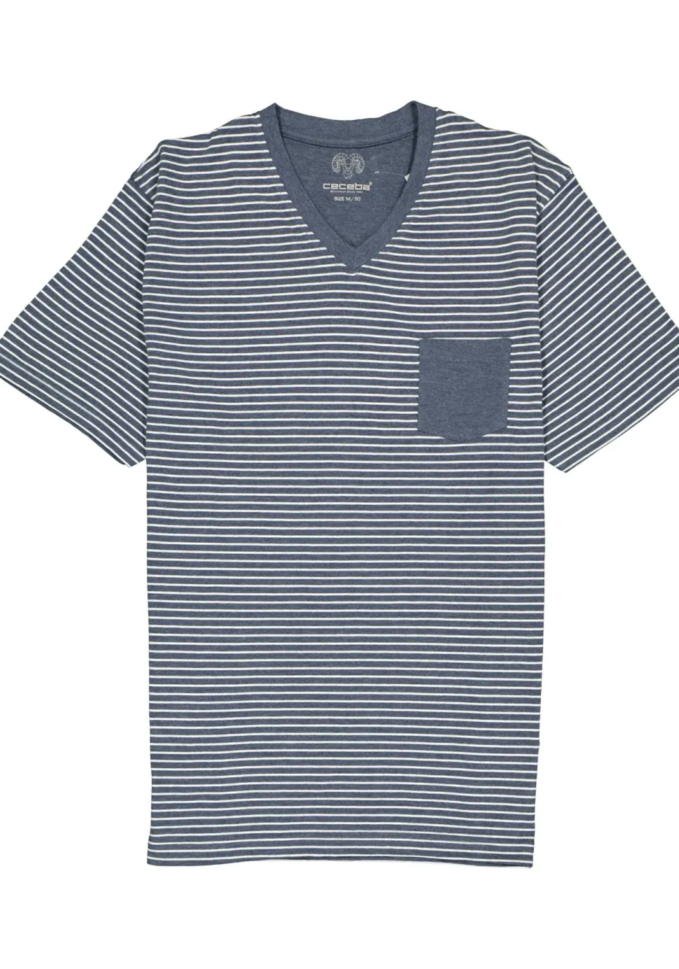 Ceceba heren shortama, blauw met wit gestreept