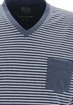 Ceceba heren shortama, blauw met wit gestreept