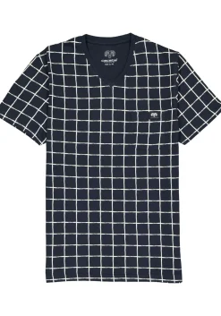Ceceba heren shortama, donkerblauw met wit geruit