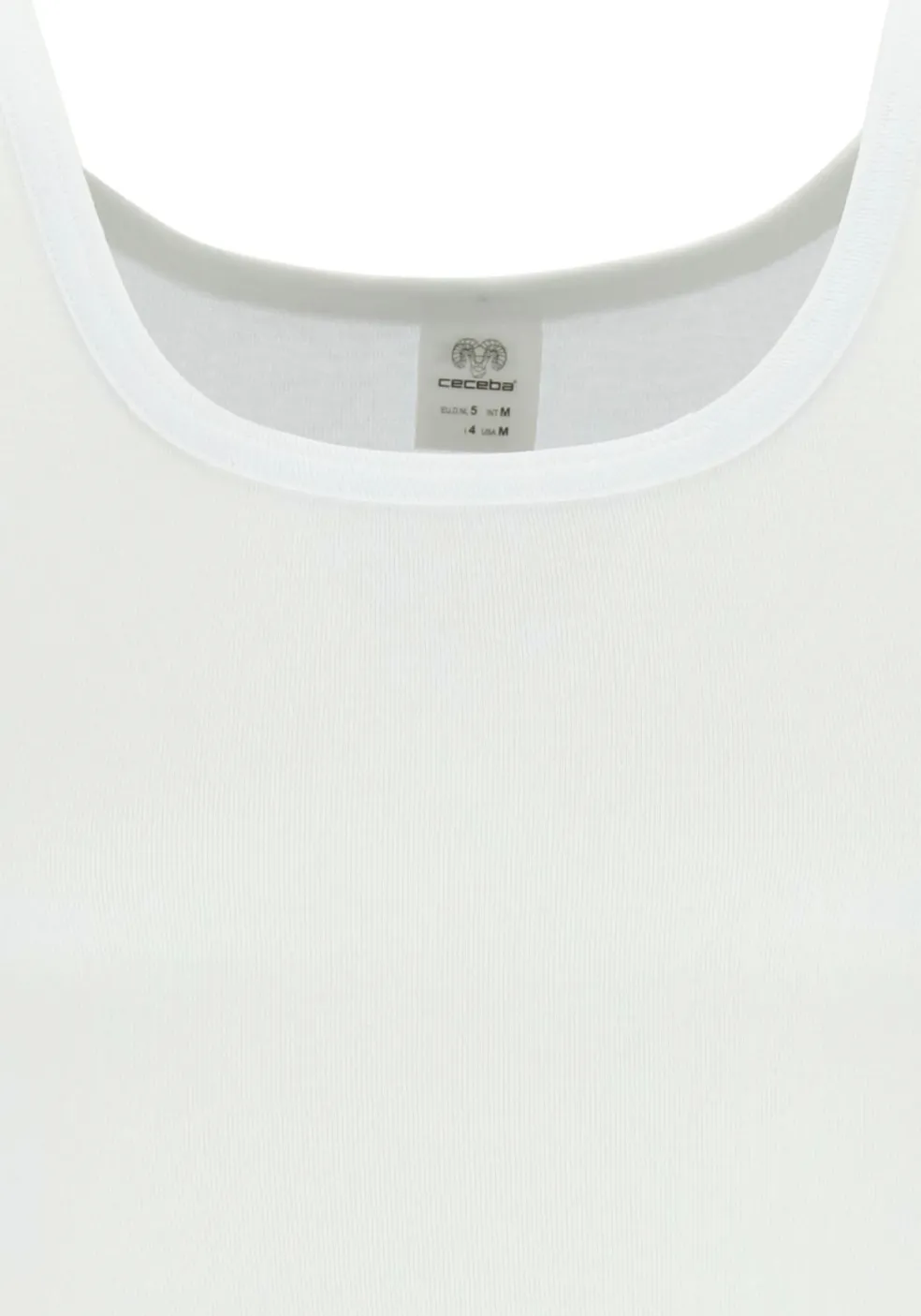 Ceceba heren singlets fijnrib regular fit (2-pack), wit