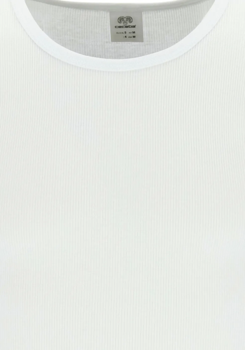Ceceba heren T-shirt dubbelrib regular fit (1-pack), O-hals, wit
