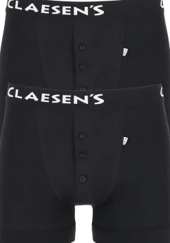 Claesen's Basics boxers (2-pack), retro rib heren boxers met gulp, zwart