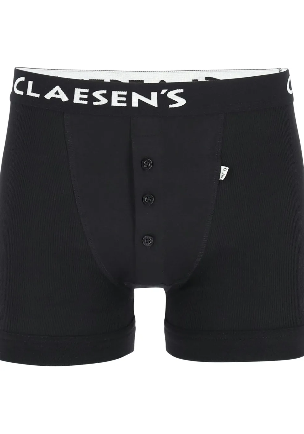 Claesen's Basics boxers (2-pack), retro rib heren boxers met gulp, zwart