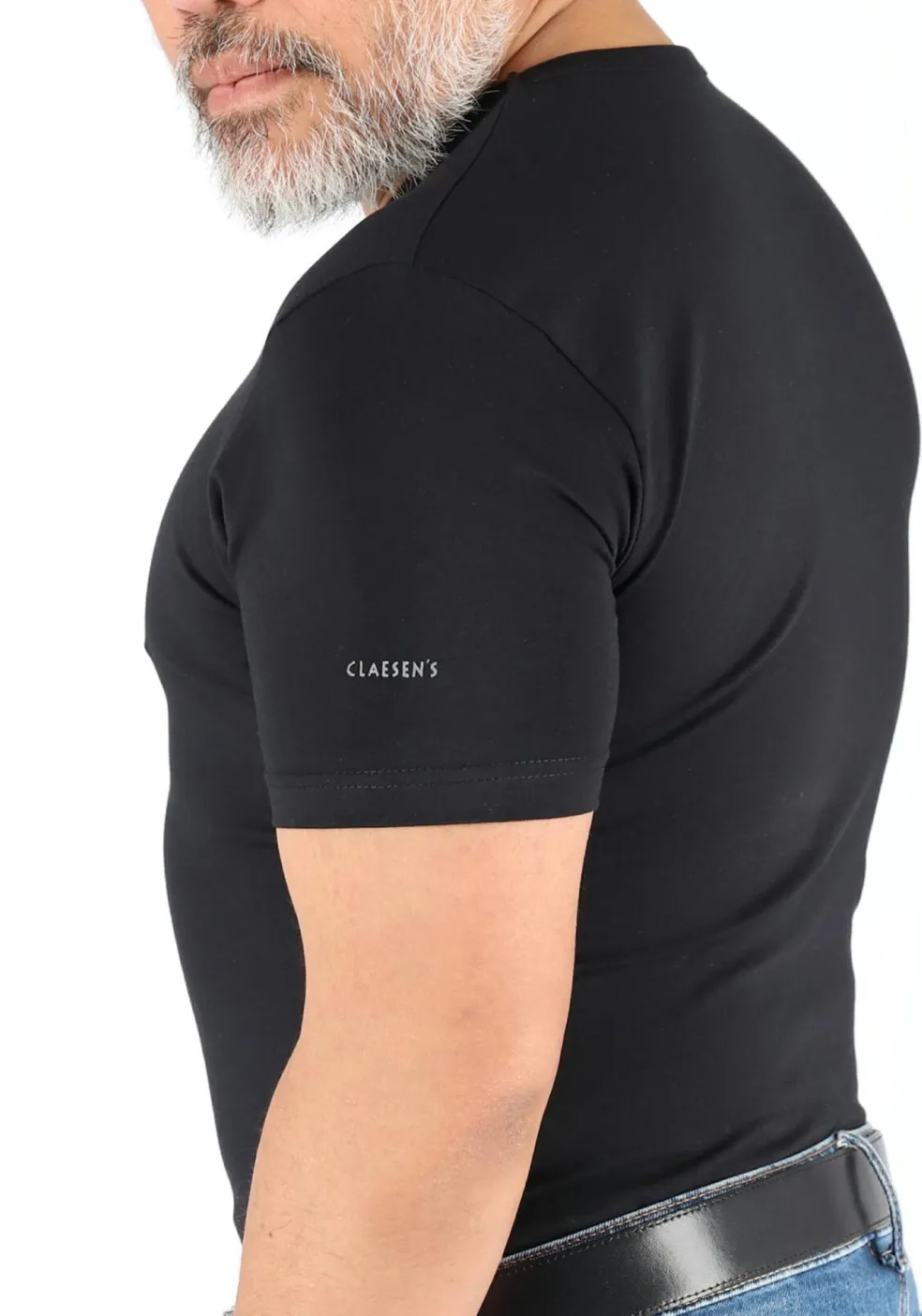 Claesen's Basics T-shirts (2-pack), heren T-shirts O-hals, zwart