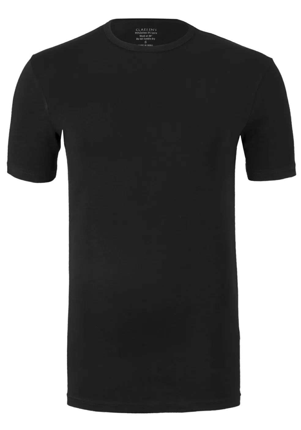 Claesen's Basics T-shirts (2-pack), heren T-shirts O-hals, zwart