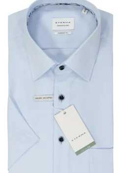 ETERNA comfort fit overhemd korte mouw, Oxford, lichtblauw