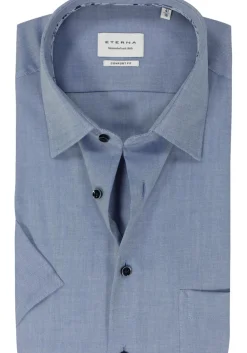 ETERNA comfort fit overhemd korte mouw, Oxford, middenblauw