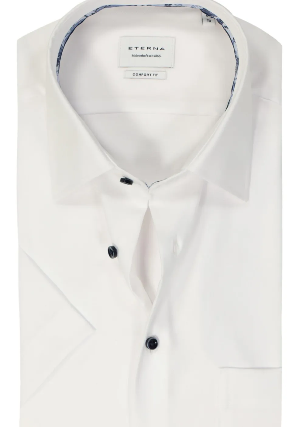 ETERNA comfort fit overhemd korte mouw, Oxford, wit