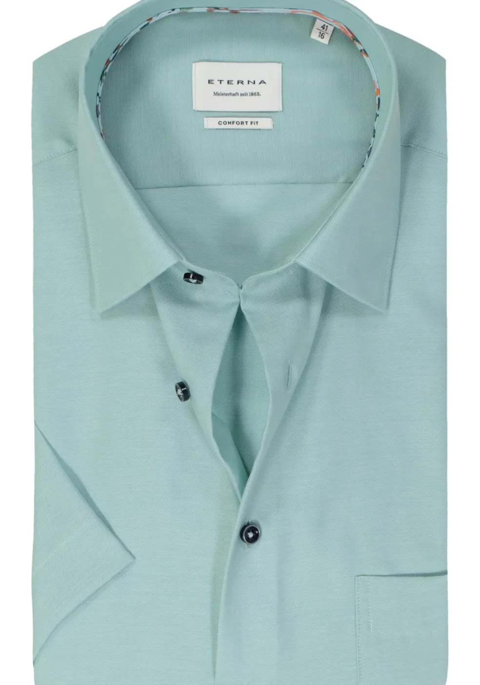 ETERNA comfort fit overhemd korte mouw, Oxford, turquoise