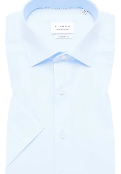 ETERNA comfort fit overhemd korte mouw, popeline, lichtblauw